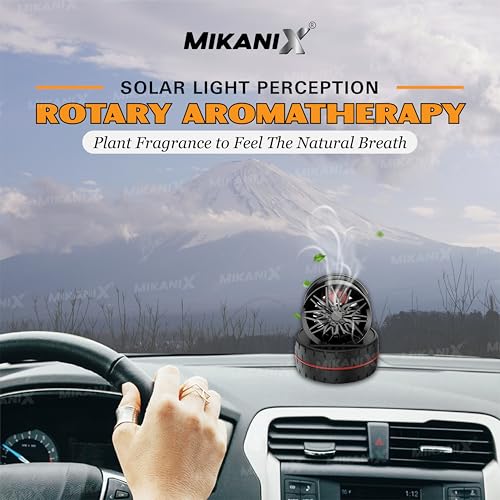 OBEROI'S TRADERS Solar Rotating Car Dashboard Air Freshener/Perfume Diffuser | Metal Body & Alloy Wheel Hub Design with Perfume Liquid for Car Interior Decoration Accessories (GREEN, FRENCH) - Image 2