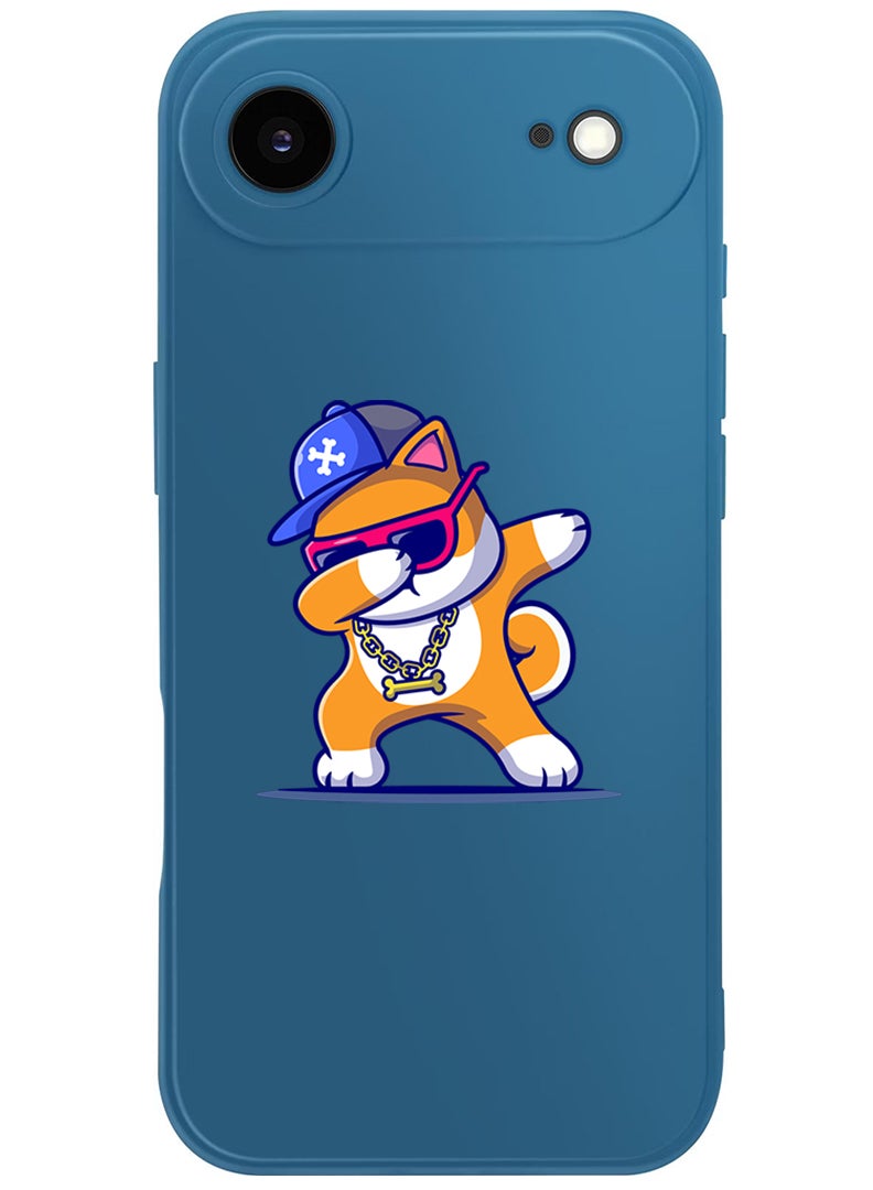 Theodor Protective Slim Fit Case Liquid Silicone Cover with Full Body Protection Anti-Scratch Shockproof Case For Apple iPhone 17 Air (Blue) Dog Dab - Image 1