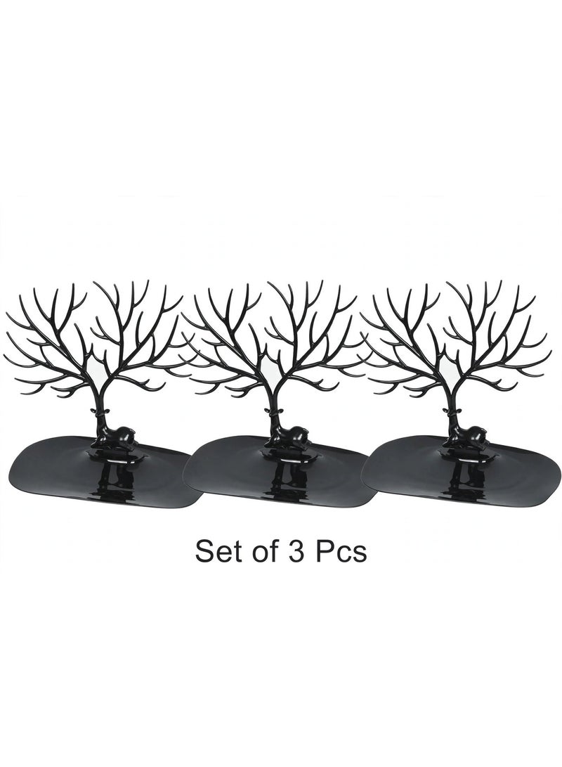 Kutis 3-Piece Decorative Deer Antler Jewelry Organizer Stand with Base Tray - Image 1