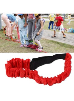 Thoraya Two People Three Feet Legged Race Band Strap Outdoor Team Game Elastic Tie Rope Walker (Red)  - Image 5