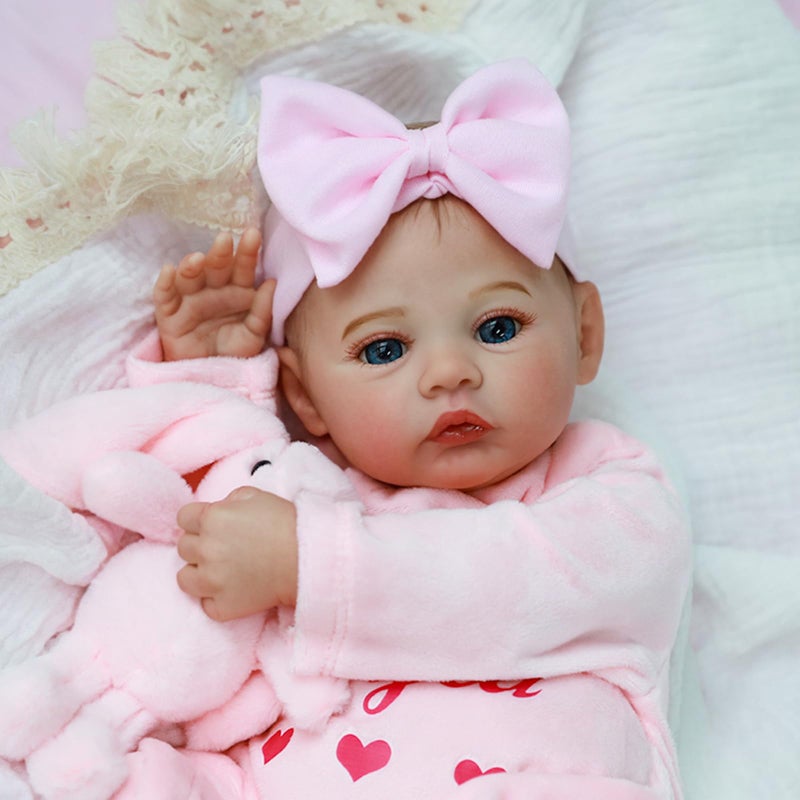 KSBD Realistic Reborn Baby Dolls â€“ 18-Inch Lifelike Newborn Baby Doll with Open Eyes, Poseable Handmade Real Life Baby Doll, Gift Set with Accessories for Kids Ages 3+ - Image 5