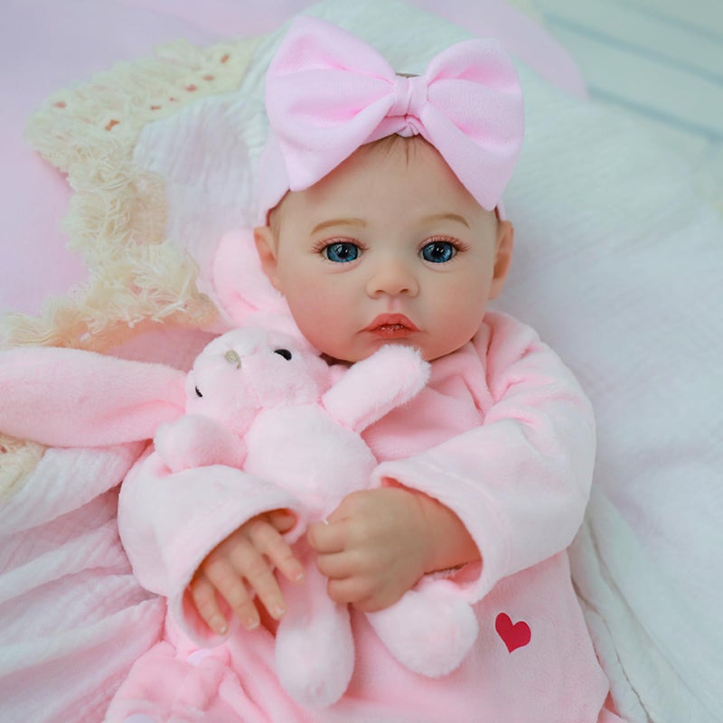 KSBD Realistic Reborn Baby Dolls â€“ 18-Inch Lifelike Newborn Baby Doll with Open Eyes, Poseable Handmade Real Life Baby Doll, Gift Set with Accessories for Kids Ages 3+ - Image 2