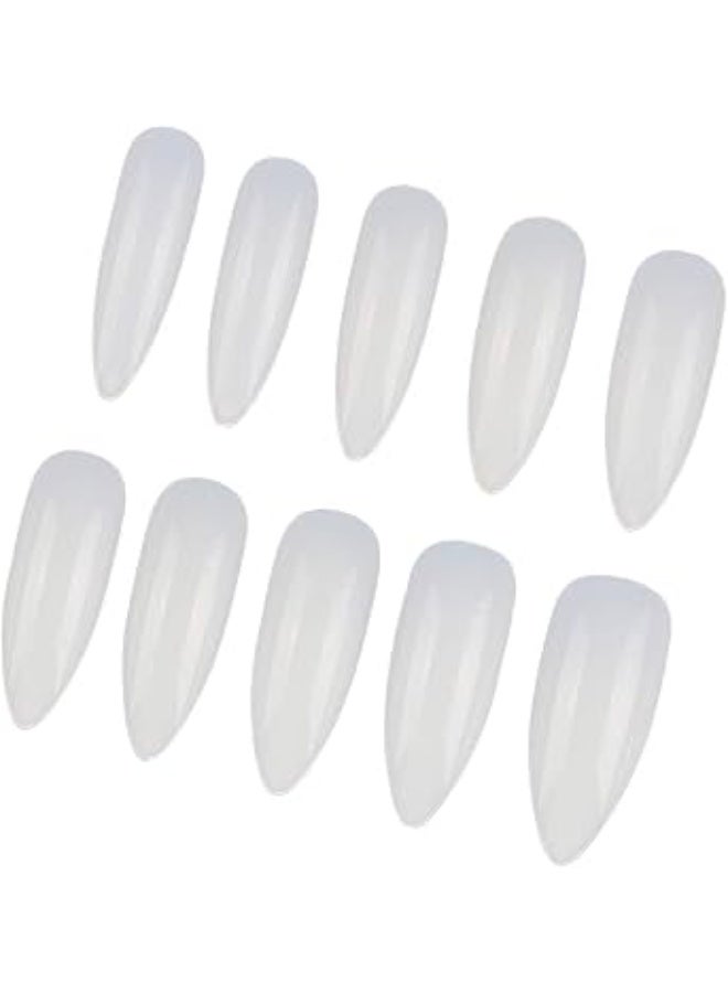 أظافر صناعية دائرية كاملة التغطية، أظافر صناعية طبيعية | أبيض | 100 قطعة - Image 1