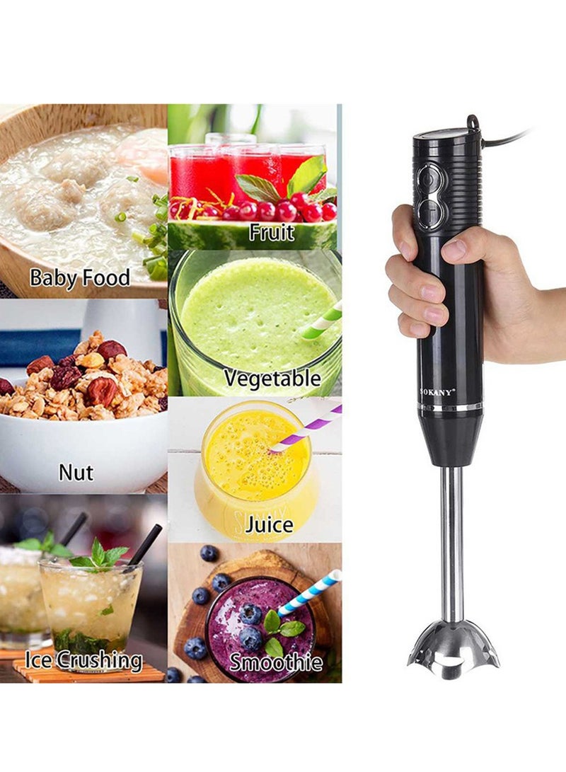 sokany 3-in-1 Handheld Electric Blender 2 Speeds 300W Black - Image 4