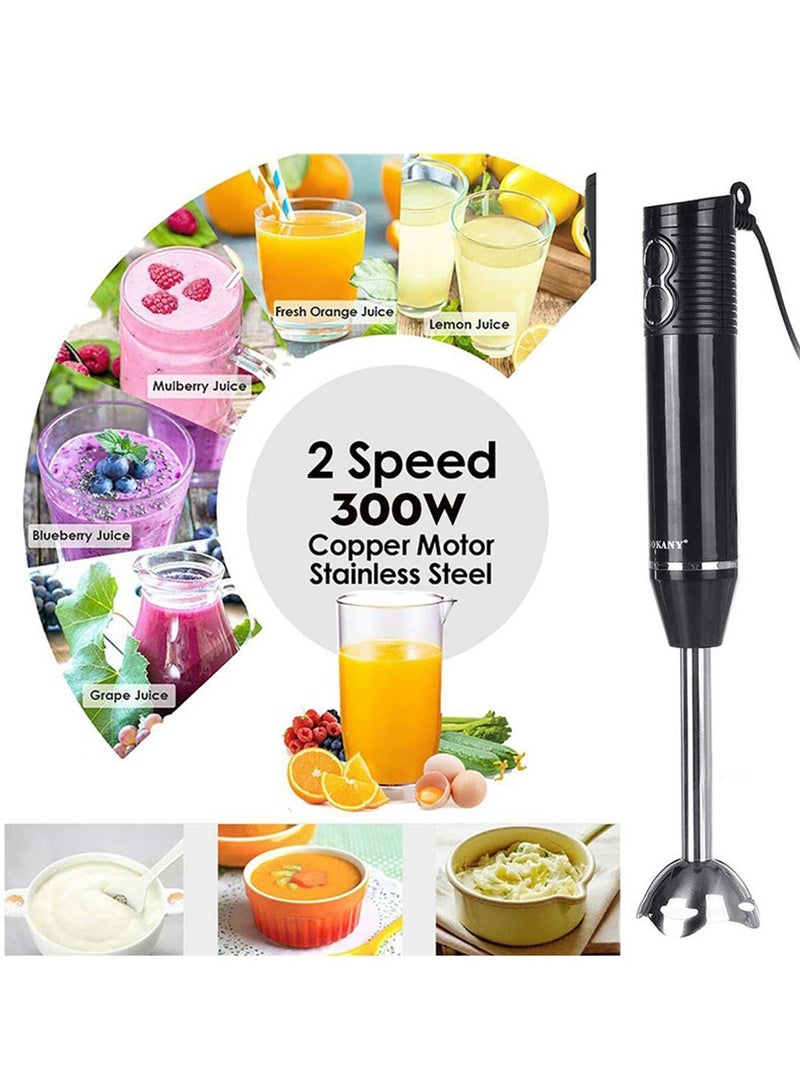 sokany 3-in-1 Handheld Electric Blender 2 Speeds 300W Black - Image 3