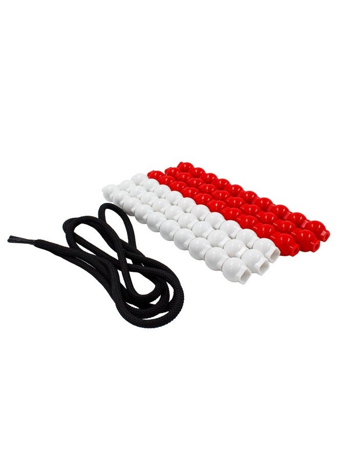 Junior Learning: 60 Bead Cubes & Laces - Includes 30 White & 30 Red Beads & Black Lace String, Hands-On Math Learning & Development, Kids Ages 4+ - Image 3