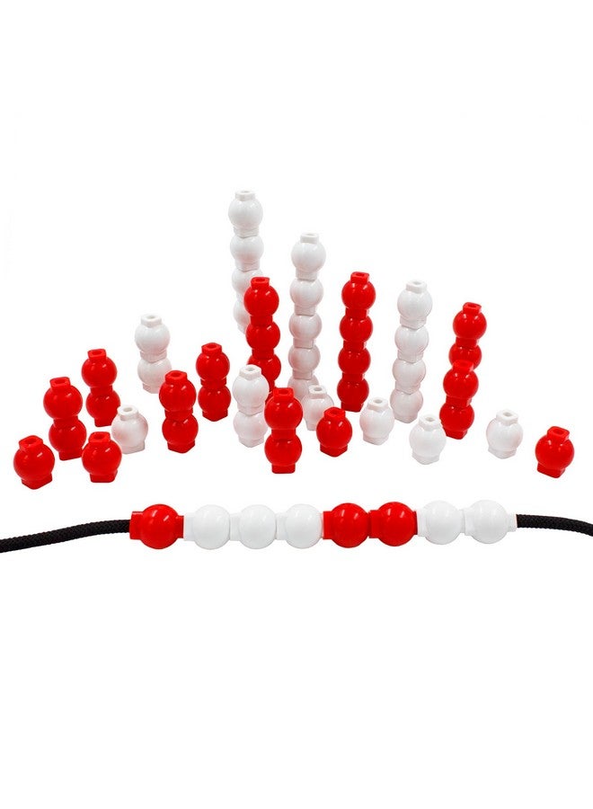 Junior Learning: 60 Bead Cubes & Laces - Includes 30 White & 30 Red Beads & Black Lace String, Hands-On Math Learning & Development, Kids Ages 4+ - Image 4