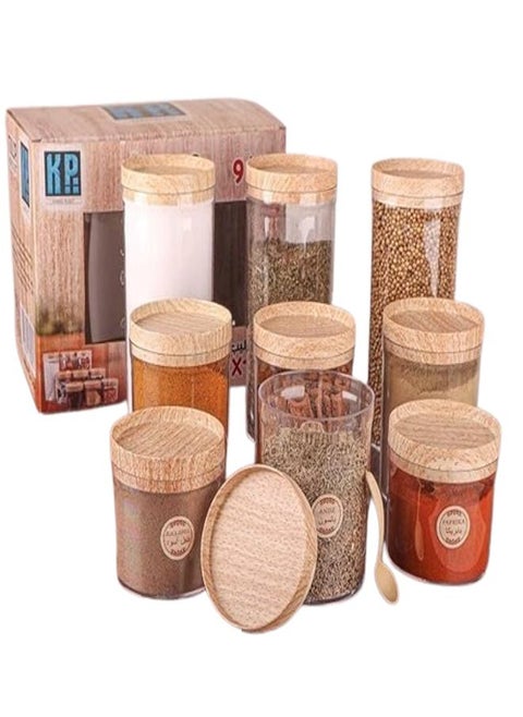 Set Storage Food Containers Tulip, 9 Pieces - Clear