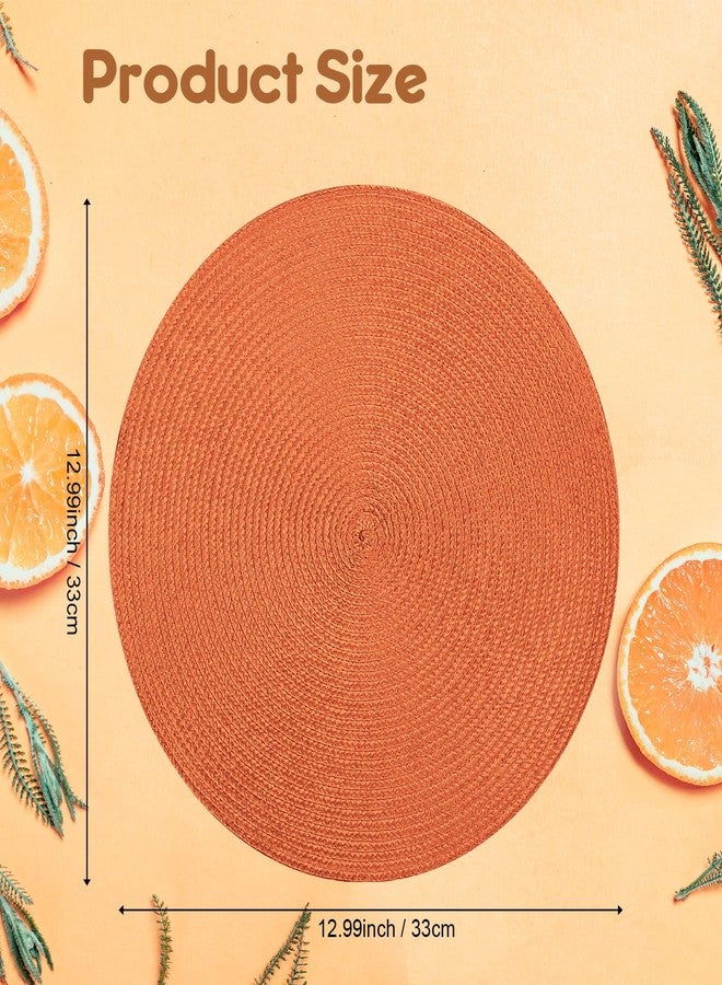 snaxuda 50 Pack Disposable Placemats Round Paper Table Mats Paper Placemat for Dinner Decor Holiday Wedding Accent Centerpiece(Orange) - Image 5