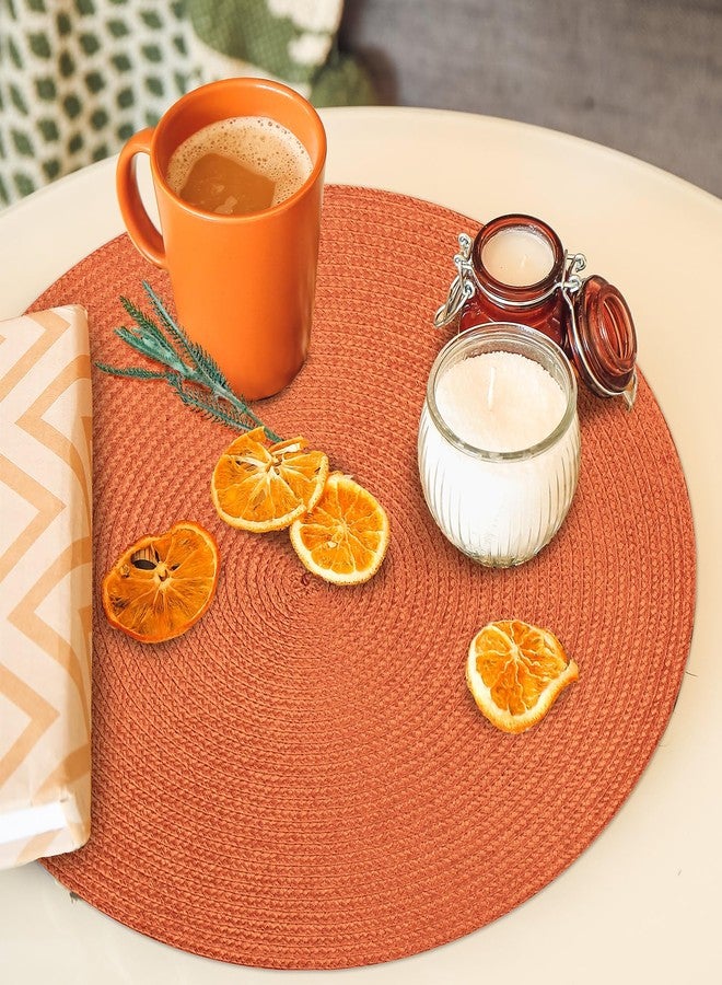 snaxuda 50 Pack Disposable Placemats Round Paper Table Mats Paper Placemat for Dinner Decor Holiday Wedding Accent Centerpiece(Orange) - Image 4