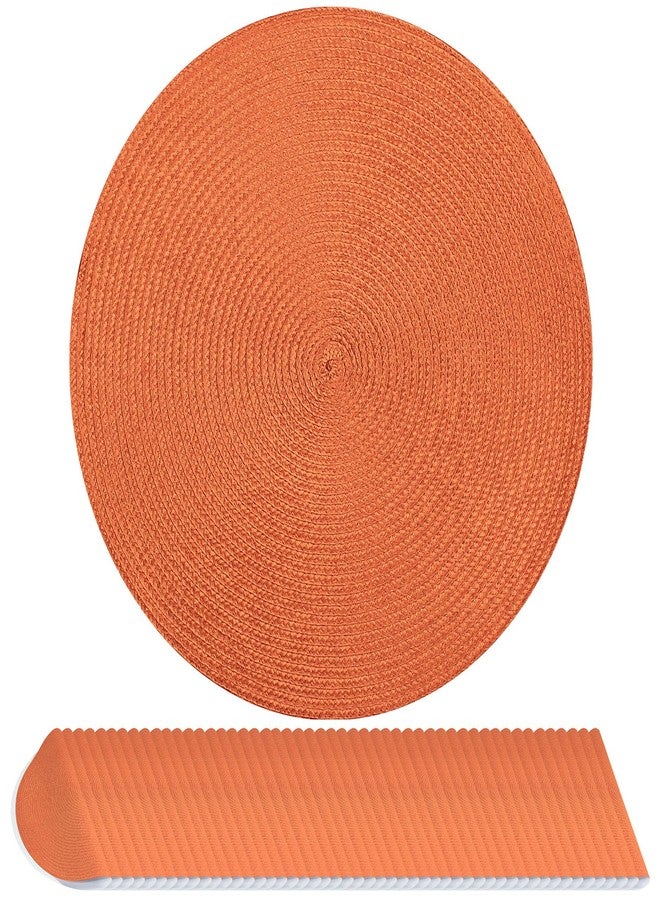 snaxuda 50 Pack Disposable Placemats Round Paper Table Mats Paper Placemat for Dinner Decor Holiday Wedding Accent Centerpiece(Orange) - Image 1
