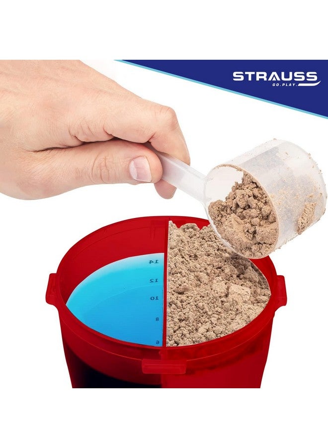 STRAUSS Dual Shaker Pro | Pre & Post Protein Shake On the Go | Leakproof and BPA-Free Material | Dual Shaker Bottle | Protein Shaker Bottle for Gym | Suitable for Both Men and Women, 700ml,(Red) - Image 3