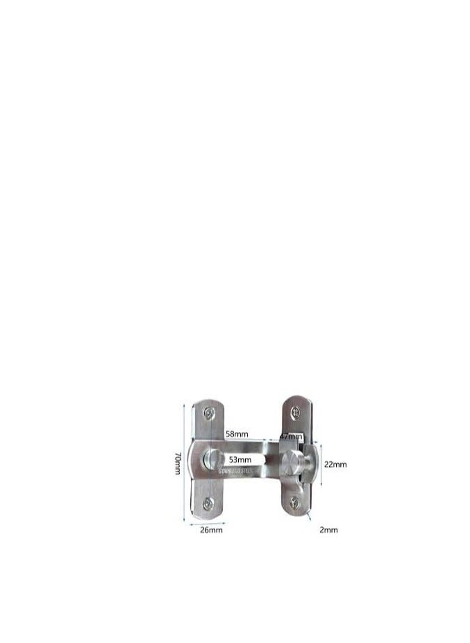 MySouq-For Window and door Anti-theft Cabinet Fitting Hasp Latch Hotel Sliding 90 Degree Door Lock Stainless Steel Barrel Bolt Household [7cm x 2.5cm x 2mm]  - Image 1