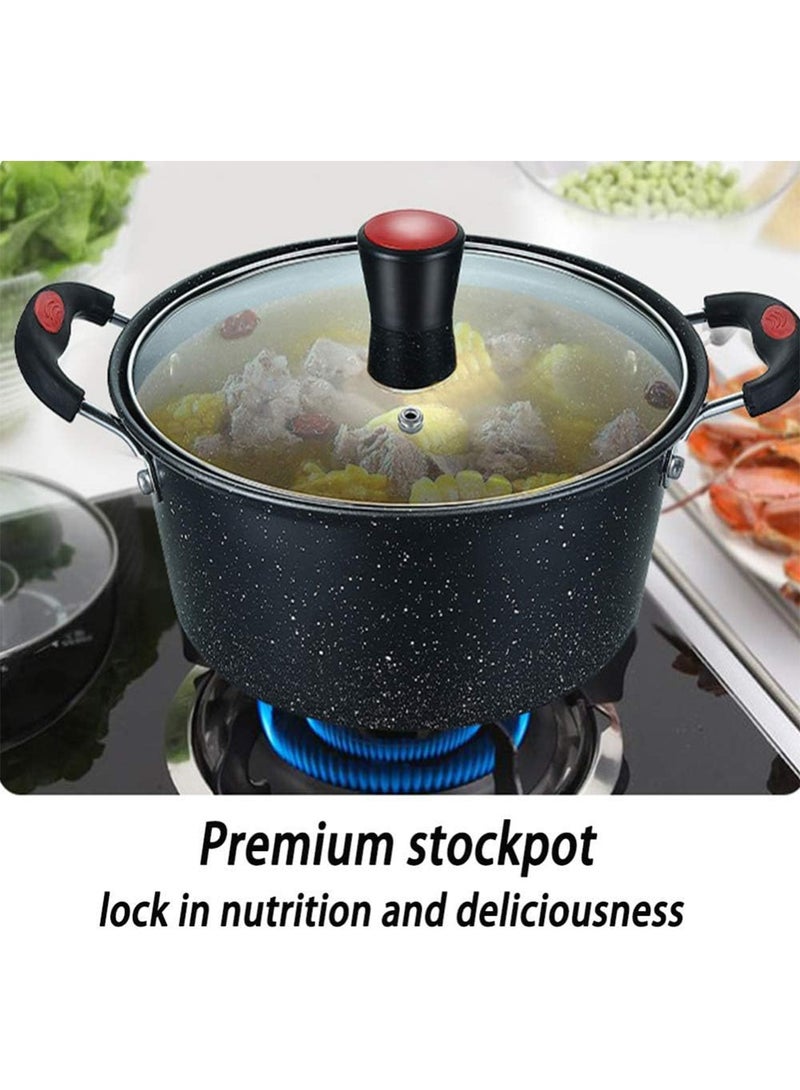 Sharpdo Cookware Set, Non-Stick Easy-To-Clean Soup Pot/Wok/Frying Pan Set, Soup Pot with Transparent Lid, Suitable for All Stovetops - Image 4