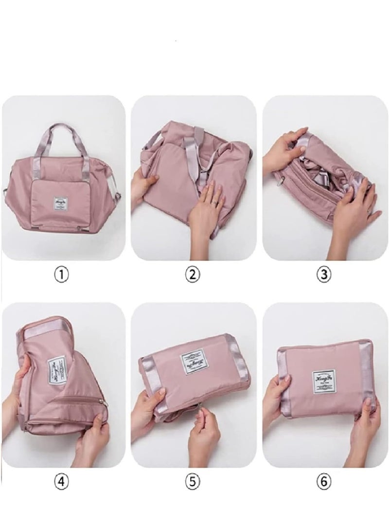 Large capacity expandable foldable travel bag, gray color - Image 5