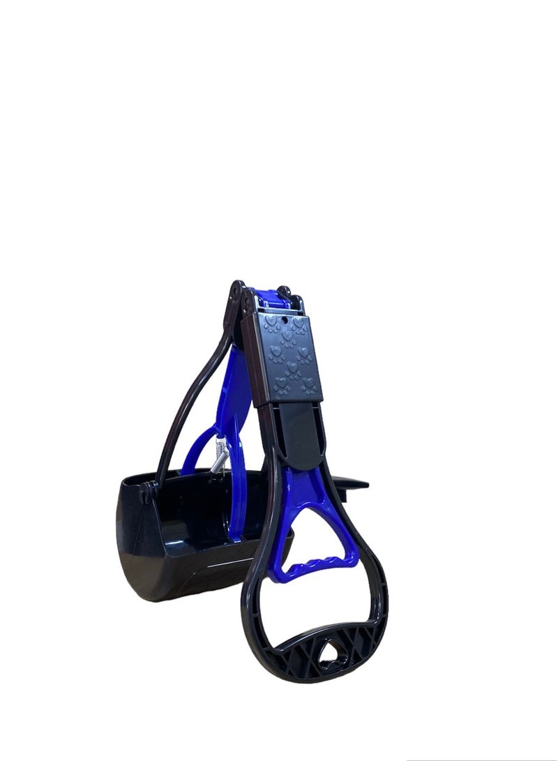 HAPPY PUSS Foldable pet waste scoop, outdoor durable cleaning tool; Clean and pick up your pet waste. Portable picker including 3 rolls of pet trash bags- for cats and dogs,blue color - Image 4