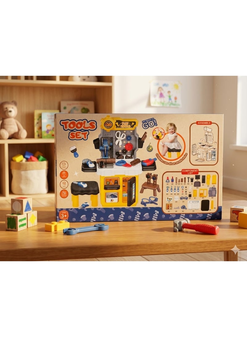 Carpenter Tool Table Toy 59 Pieces for Kids – Educational Repair & Building Workshop - Image 3