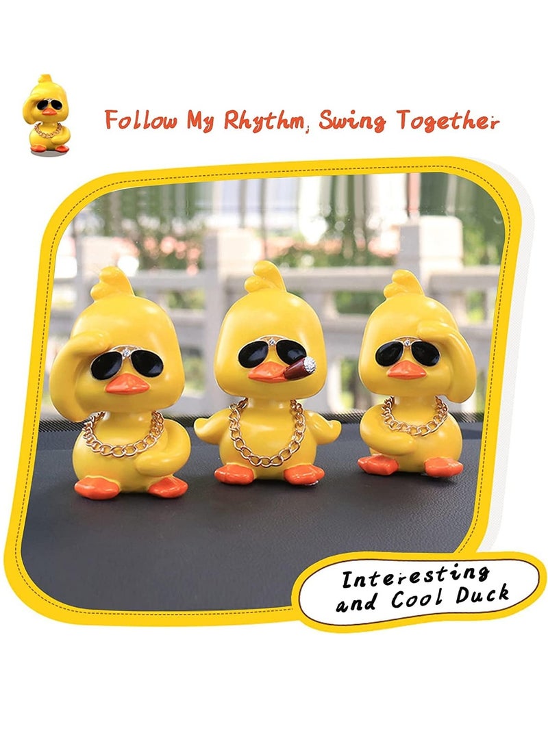 Bukela Dashboard Decorations Duck, Cute Yellow Duck Toy Car Ornaments Cool Duck Car Dashboard Decorations Shaking Head Doll, Wave Left-yellow  - Image 5