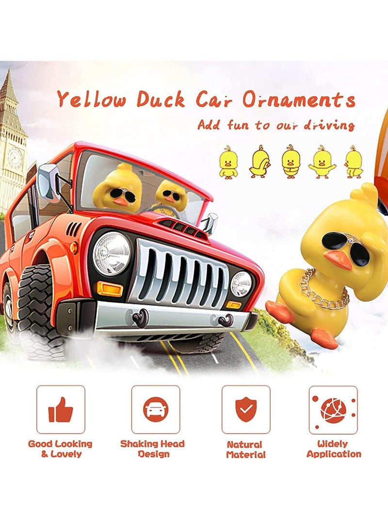 Bukela Dashboard Decorations Duck, Cute Yellow Duck Toy Car Ornaments Cool Duck Car Dashboard Decorations Shaking Head Doll, Wave Left-yellow  - Image 3