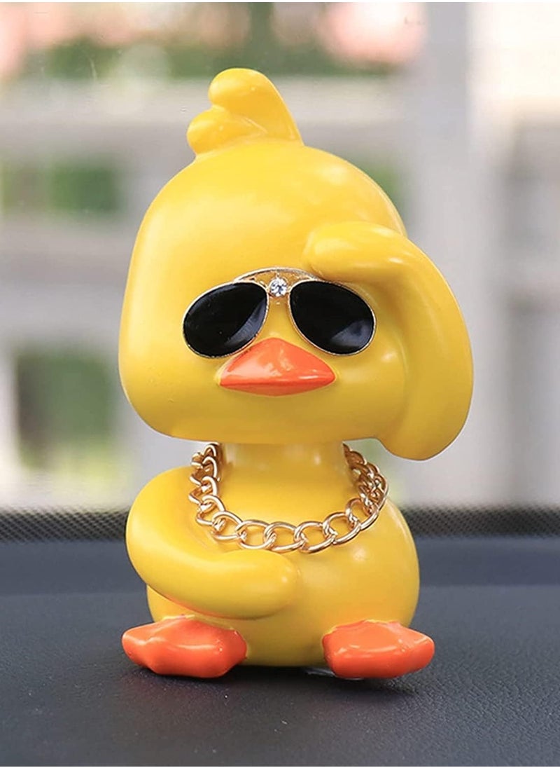 Bukela Dashboard Decorations Duck, Cute Yellow Duck Toy Car Ornaments Cool Duck Car Dashboard Decorations Shaking Head Doll, Wave Left-yellow  - Image 4