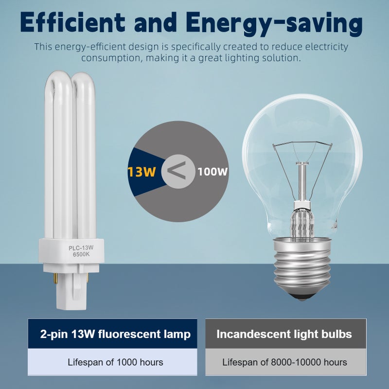 4pcs Compact Fluorescent Bulb 13W Fluorescent Lamp Bulb 2 Pin In Lamp Accessory - Image 4