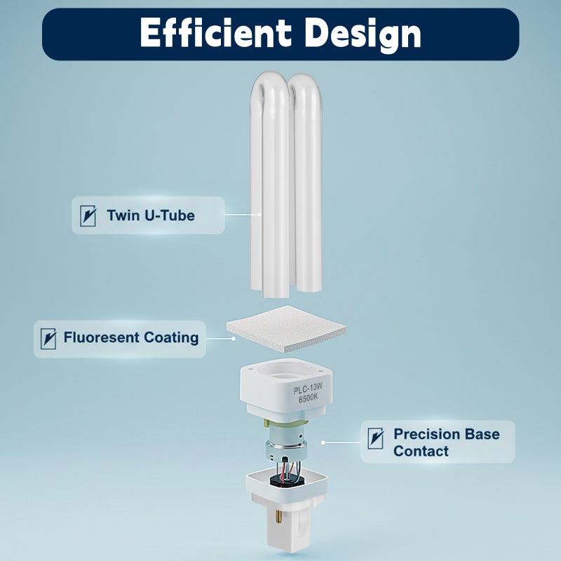 4pcs Compact Fluorescent Bulb 13W Fluorescent Lamp Bulb 2 Pin In Lamp Accessory - Image 2