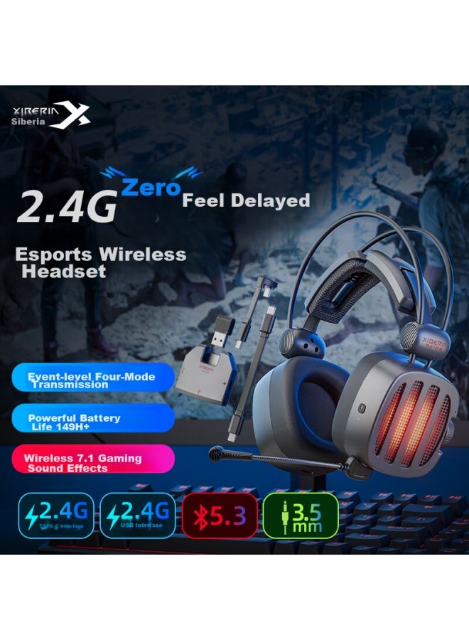 Xiberia S21gs Bluetooth Gaming Headset, 2.4g True Wireless Over-ear Headphones, Long Battery Life, Low Latency, Triple-mode Headset, For Mobile Phones, Desktop Computers, One-on 7.1 E-sports Gaming Headset - Image 1