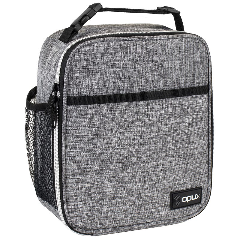 opux Premium Insulated Lunch Box, Soft School Lunch Bag for Kids Boys Girls, Leakproof Small Lunch Pail Men Women Work, Reusable Compact Cooler Tote Lunchbox for Office Adult, Light Grey - Image 1