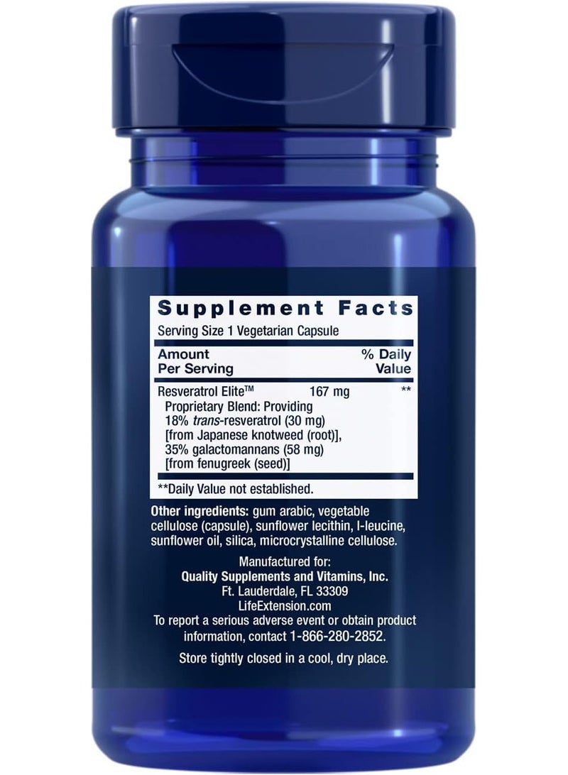 Life Extension Resveratrol Elite, 30 Vegetarian Capsules - Image 2