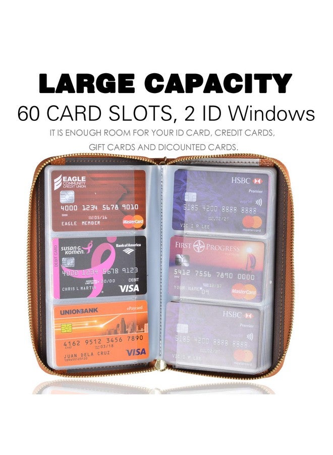 إيزي يو لايف محفظة نسائية من الجلد بسحاب لحمل بطاقات الائتمان مزودة بخاصية حجب تحديد الهوية بموجات الراديو (بني) - Image 3
