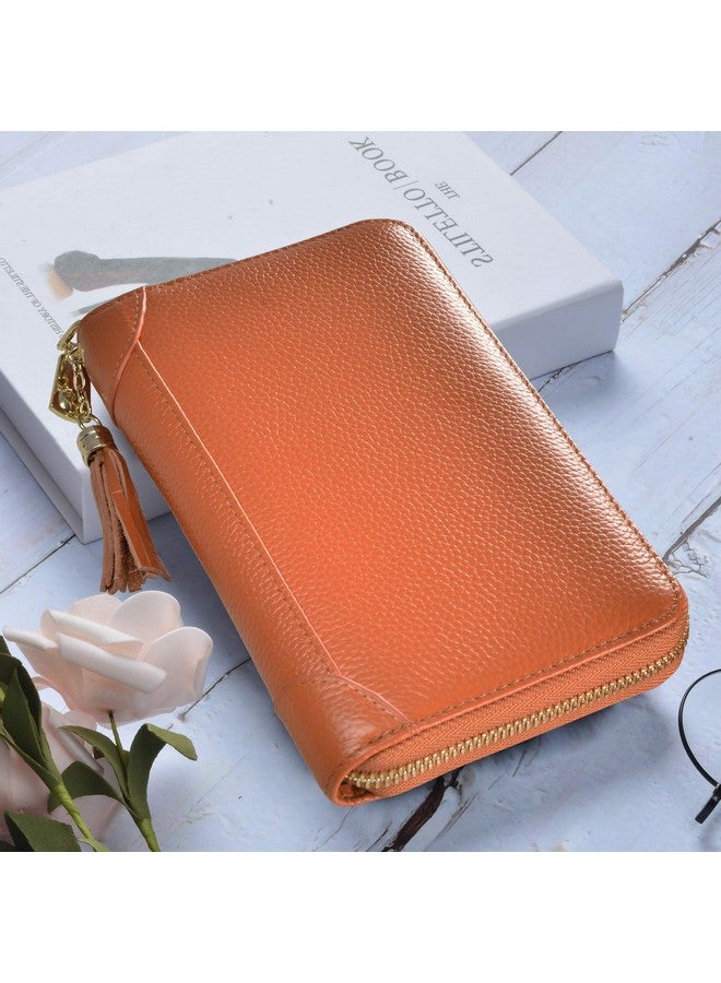 إيزي يو لايف محفظة نسائية من الجلد بسحاب لحمل بطاقات الائتمان مزودة بخاصية حجب تحديد الهوية بموجات الراديو (بني) - Image 2