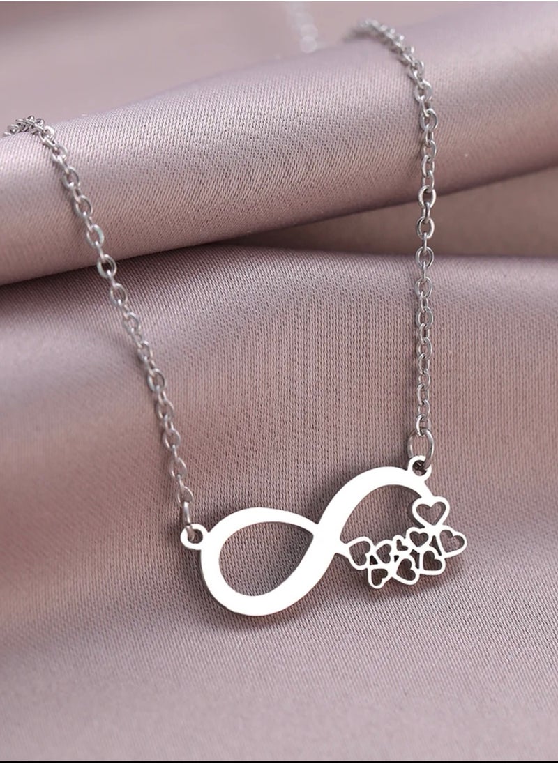 Equal - Elegant Silver Plated Necklace Inlaid With Zirconia For Women - Image 1
