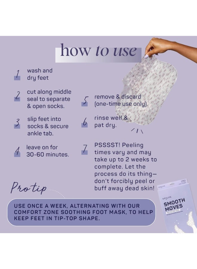 SpaLife SpaLife Beauty Smooth Moves Peeling Foot Masks for Callus Removal – Foot Peel for Dry, Cracked Feet – Made with Natural Fruit Acids AHAs, Honey, Aloe, & Eucalyptus for Softer, Smoother Feet – 8 Pack  - Image 3