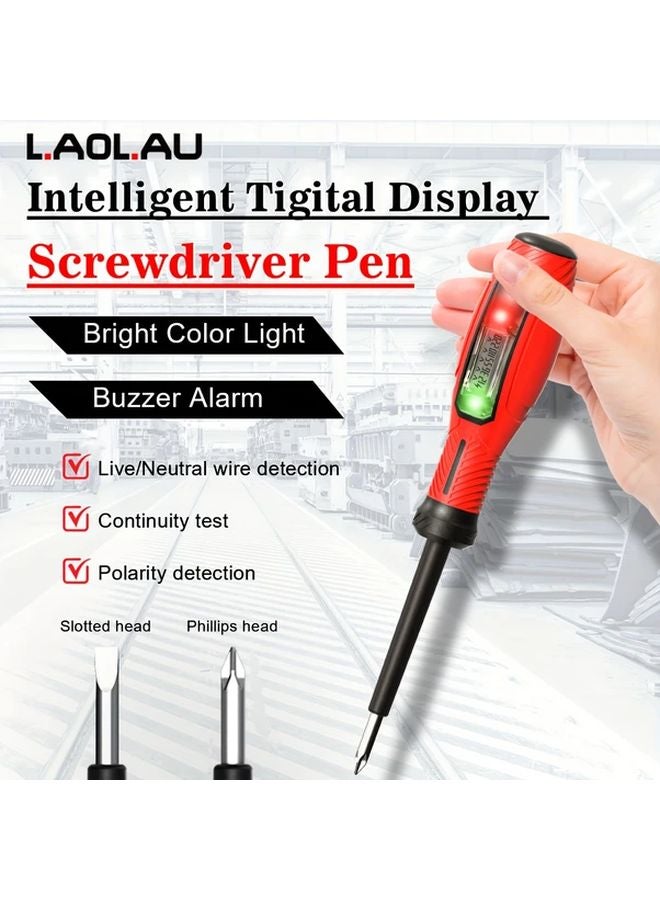 Multifunctional Voltage Tester Screwdriver LY86D AC 12 250V Digital Display Magnetic Tip - Image 2