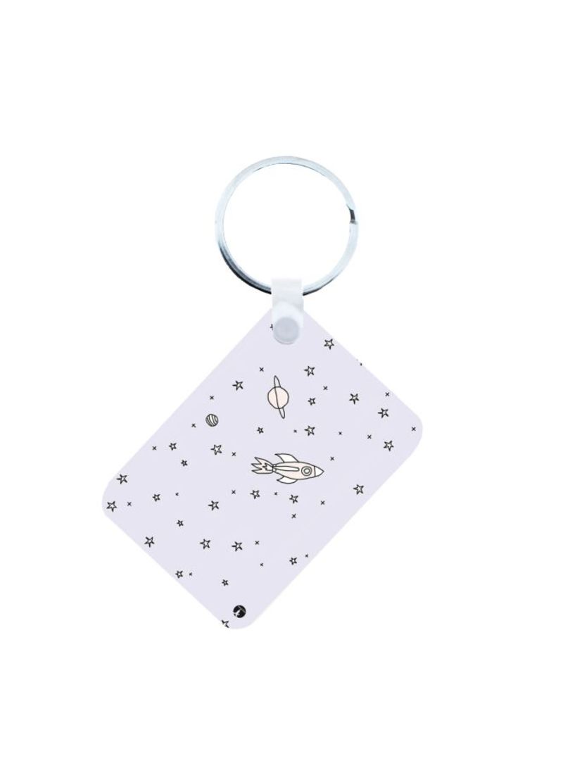 RKN Space Printed Keychain Blue/Beige