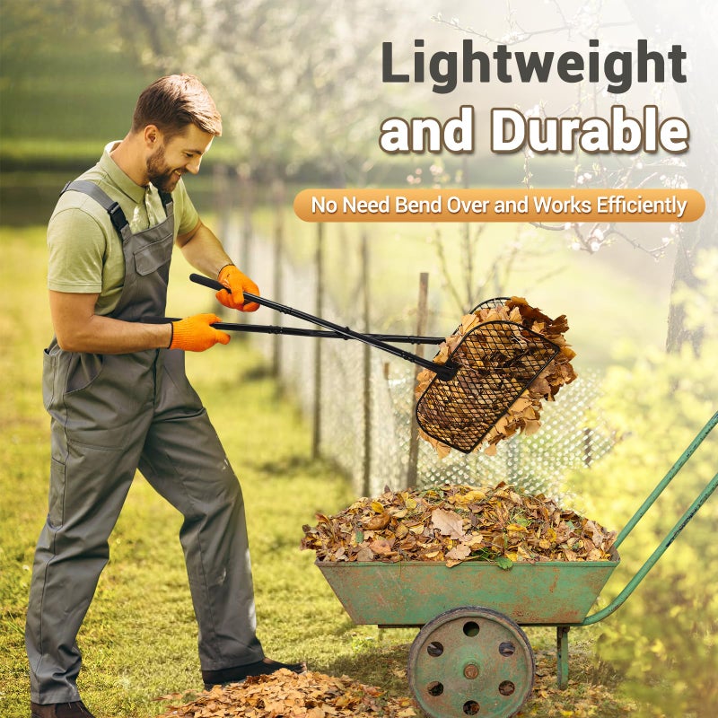 CAROD Leaf Grabber Rake with Long Handle, Lightweight Metal Leaves Rakes, Leaf Collector for Gardening, Leaf and Grass Picker Upper, Efficient and Labor-Saving Yard Rake Leaf Grabber No Bending Over - Image 5
