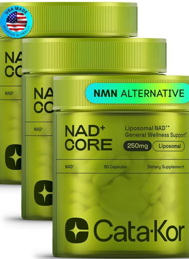 Cata-Kor NMN Supplement Alternative – Liposomal NAD+ Supplement – Third-Party Tested – NAD CORE – 90-Day Supply – 180 Capsules - Image 1