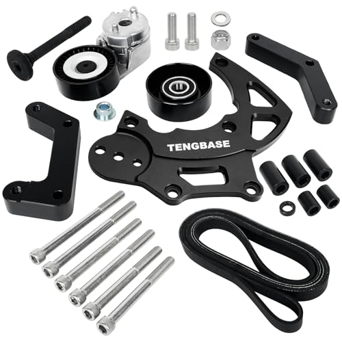 TENGBASE LS R4 AC Compressor Bracket Kit - High Mount Bracket for Chevrolet GMC SUV Truck Engines - LSX LS2 LS3 LS6 A/C Vortec - Triangles - Image 1