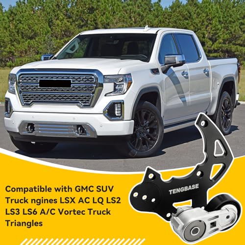 TENGBASE LS R4 AC Compressor Bracket Kit - High Mount Bracket for Chevrolet GMC SUV Truck Engines - LSX LS2 LS3 LS6 A/C Vortec - Triangles - Image 4