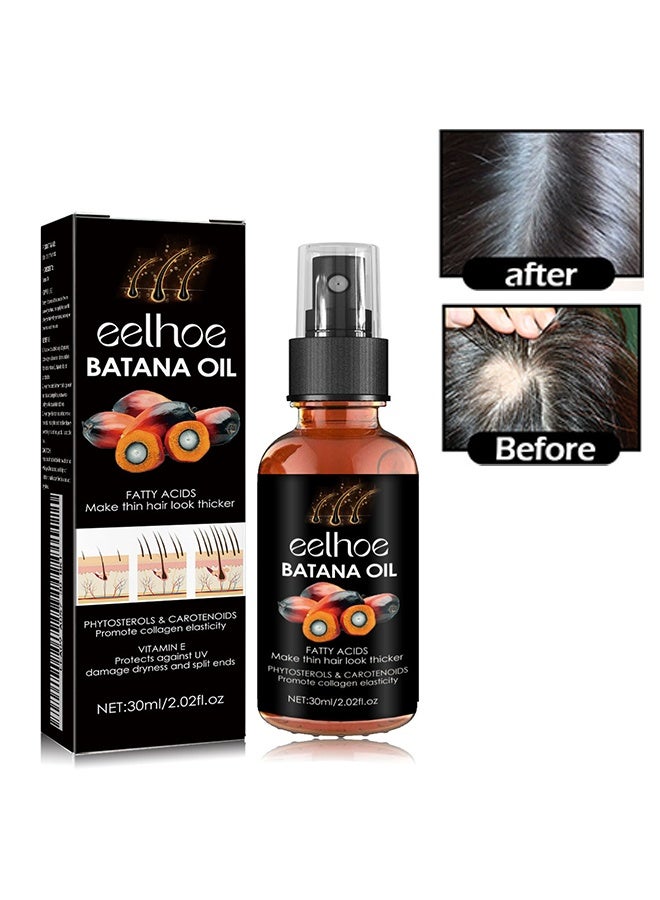 إيلهو زيت باتانا لنمو الشعر - زيت باتانا العضوي للشعر الصحي - يعيد ترميم الشعر التالف، يغذي فروة الرأس الجافة ويعزز نمو الشعر لجميع أنواع الشعر - 30 مل - Image 1