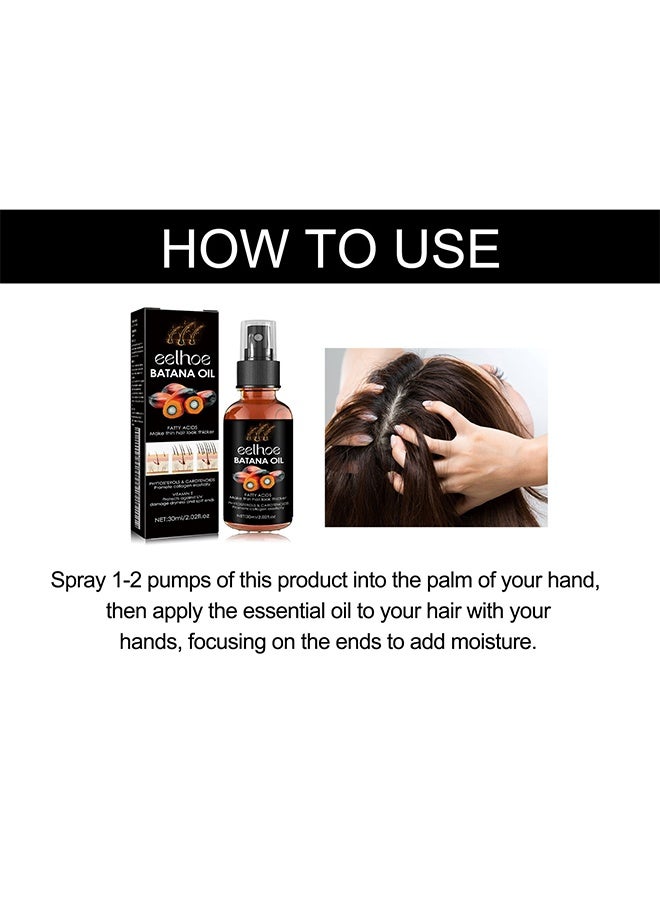إيلهو زيت باتانا لنمو الشعر - زيت باتانا العضوي للشعر الصحي - يعيد ترميم الشعر التالف، يغذي فروة الرأس الجافة ويعزز نمو الشعر لجميع أنواع الشعر - 30 مل - Image 2