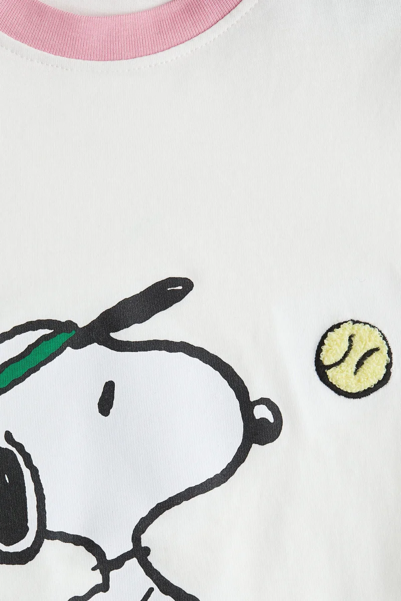 اتش اند ام Print-motif cotton T-shirt