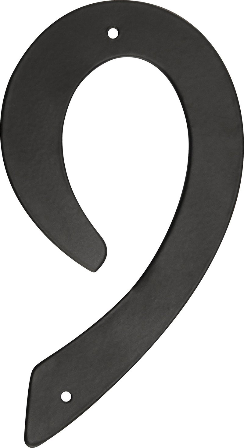 HIllman 841634 4Inch NailOn Black Die Cast Aluminum House Number 9