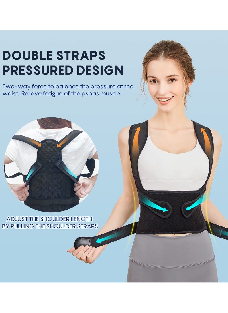 NIBEMINENT - Back Brace and Posture Corrector for Unisex Back Straightener Scoliosis and Hunchback Correction Back Pain Spine Corrector Support Adjustable Posture Trainer - Image 1