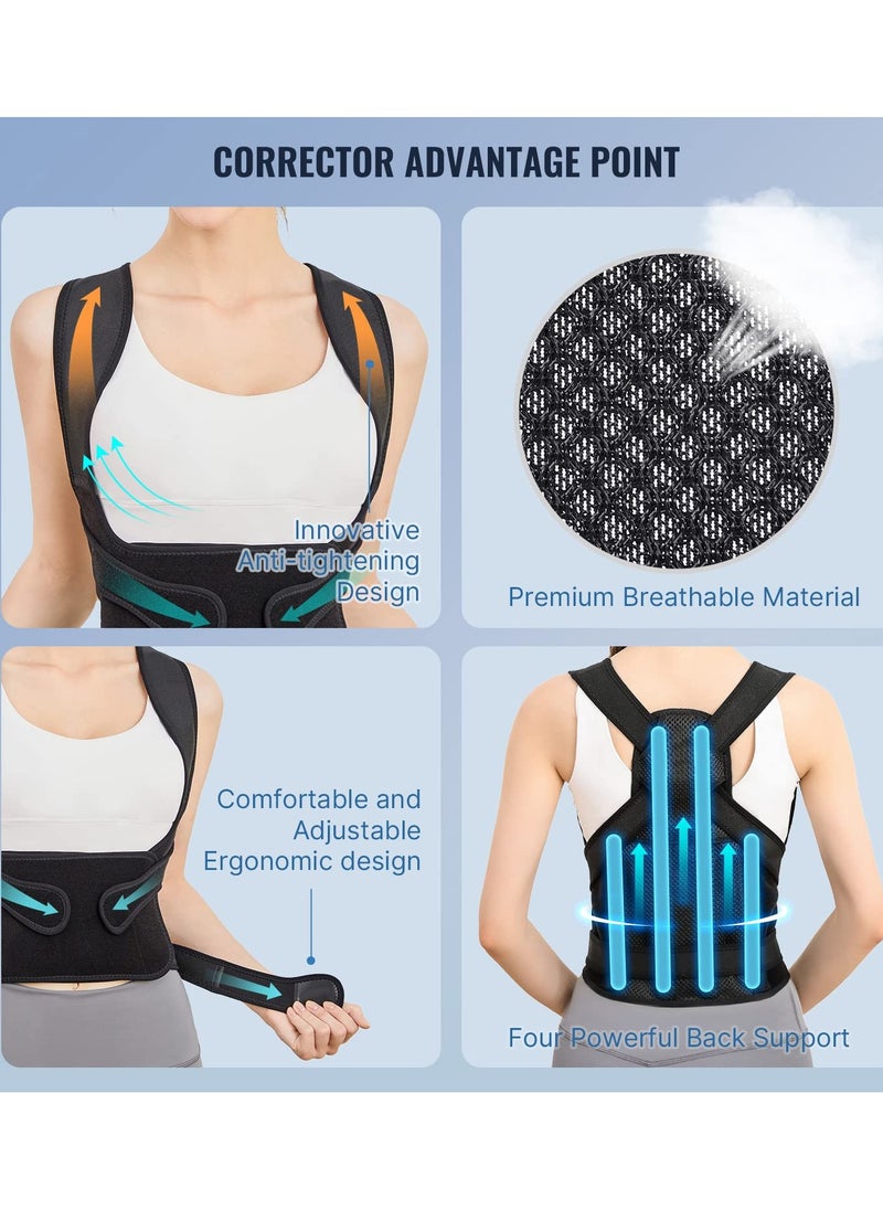 NIBEMINENT - Back Brace and Posture Corrector for Unisex Back Straightener Scoliosis and Hunchback Correction Back Pain Spine Corrector Support Adjustable Posture Trainer - Image 1