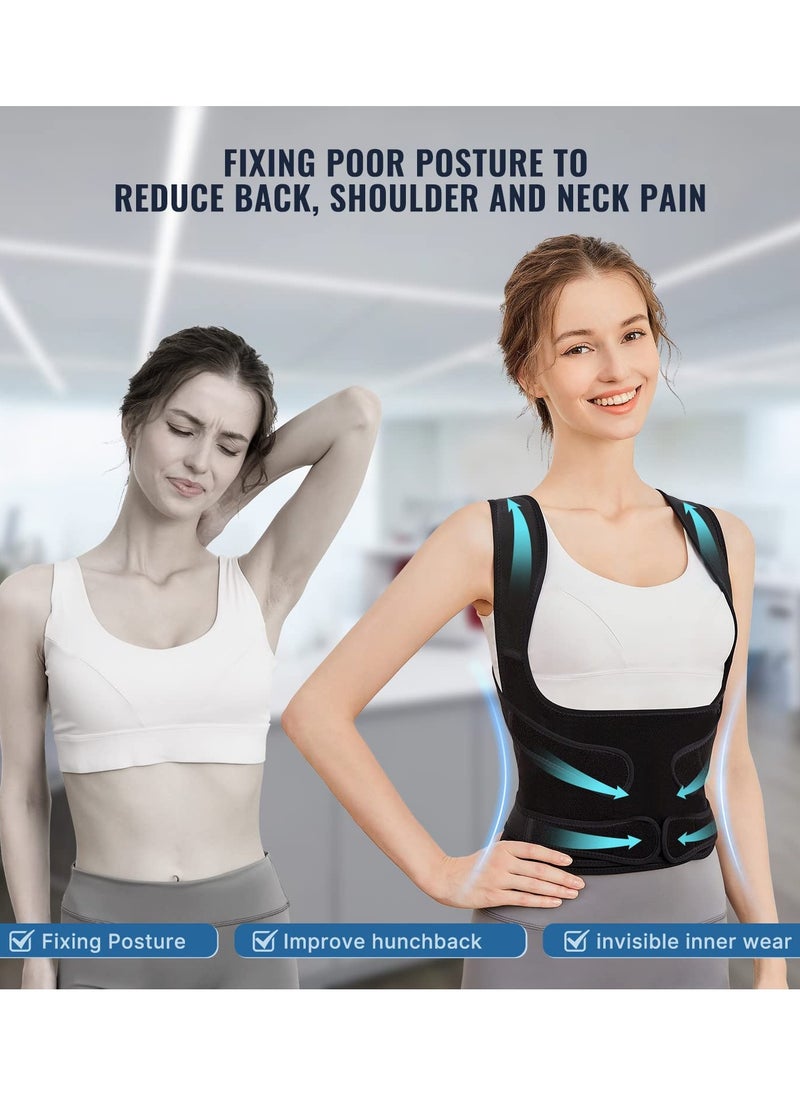 NIBEMINENT - Back Brace and Posture Corrector for Unisex Back Straightener Scoliosis and Hunchback Correction Back Pain Spine Corrector Support Adjustable Posture Trainer - Image 1