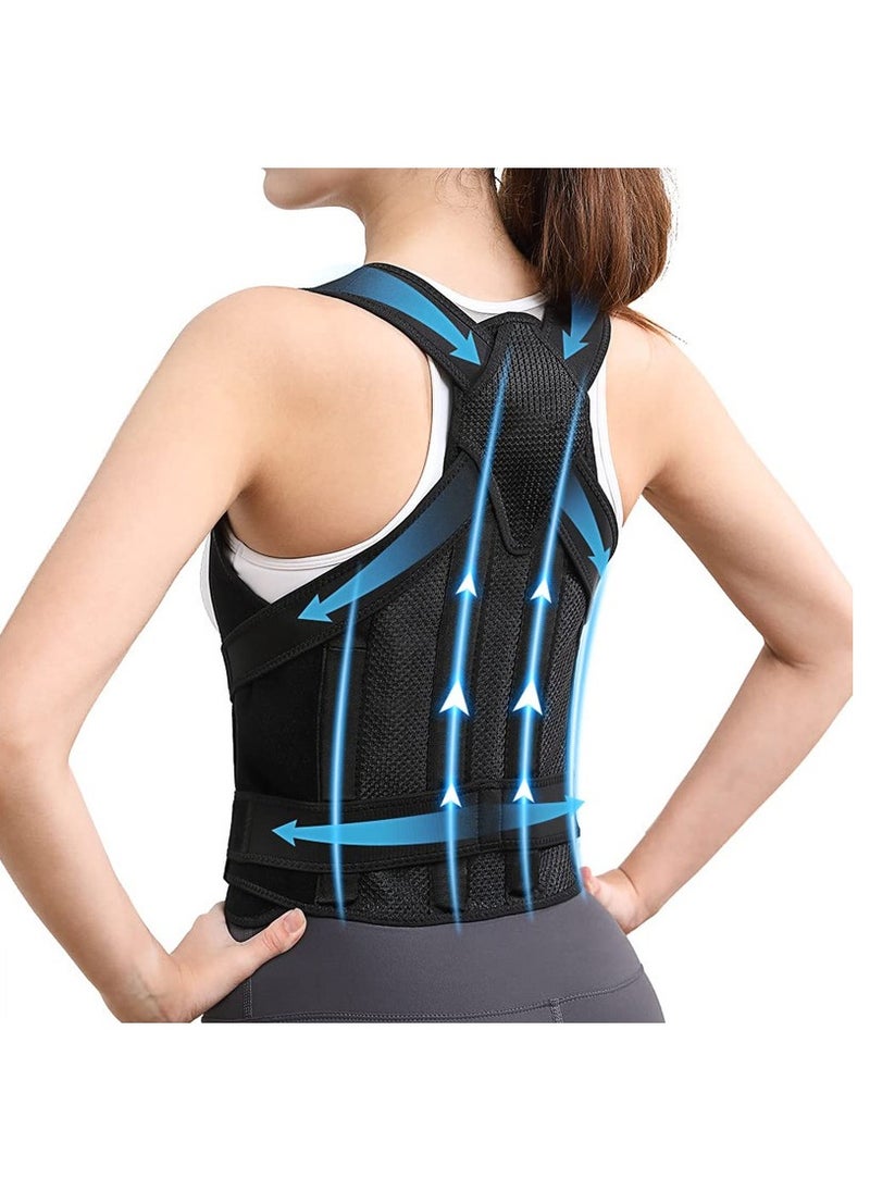NIBEMINENT - Back Brace and Posture Corrector for Unisex Back Straightener Scoliosis and Hunchback Correction Back Pain Spine Corrector Support Adjustable Posture Trainer - Image 1