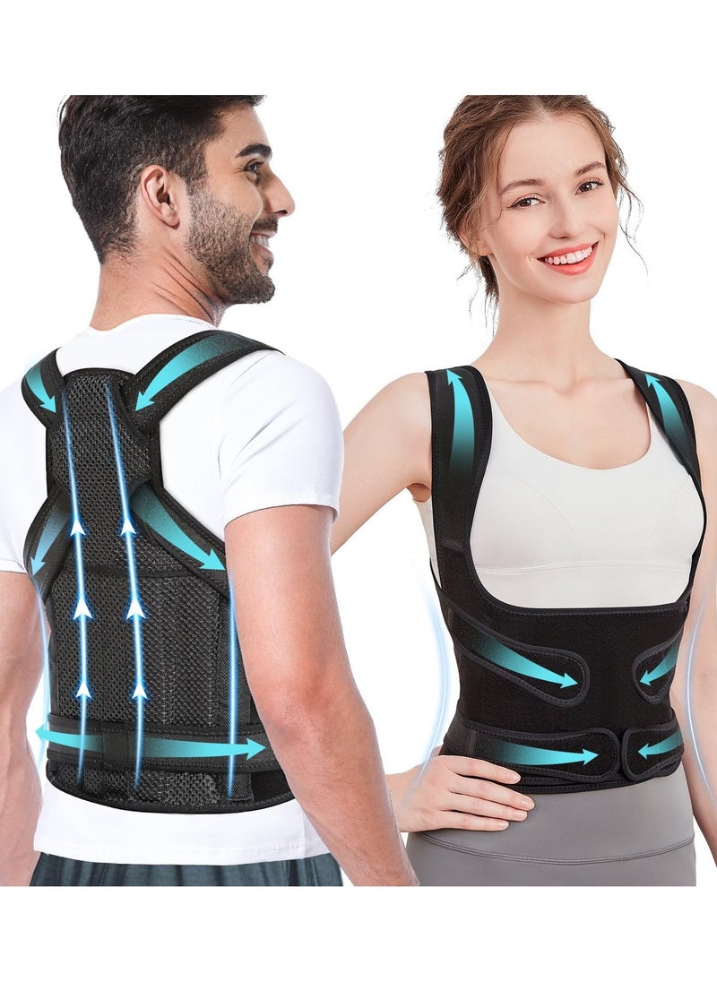 NIBEMINENT - Back Brace and Posture Corrector for Unisex Back Straightener Scoliosis and Hunchback Correction Back Pain Spine Corrector Support Adjustable Posture Trainer - Image 1