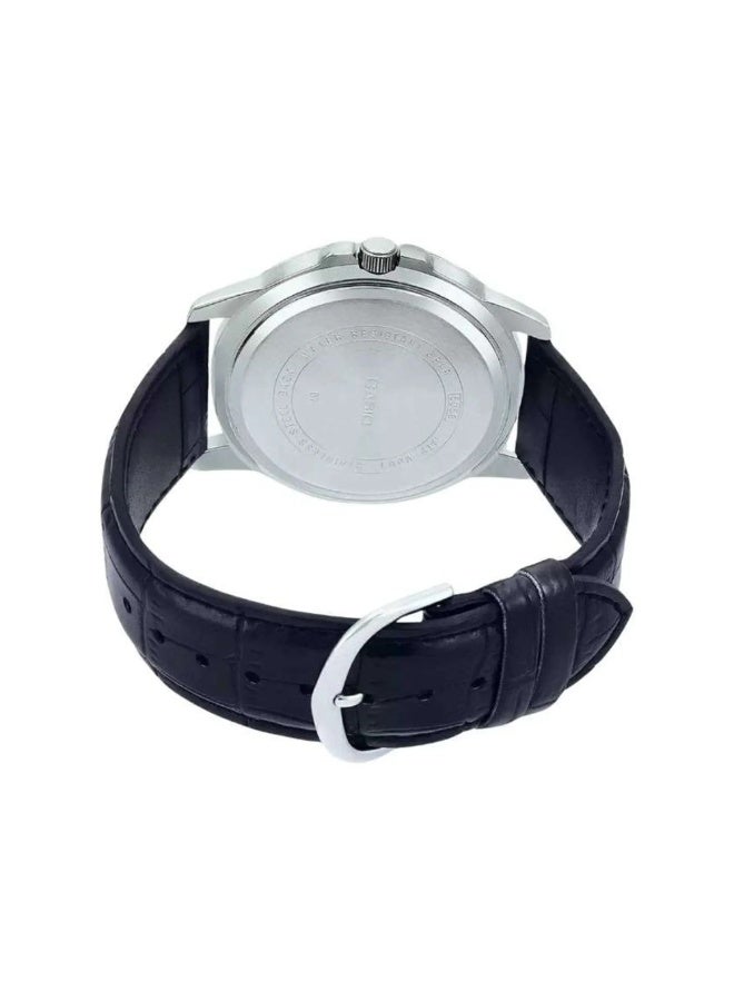 Casio MTP-VD01L-1CVUDF Men’s Analog Watch – Black Dial, Rotating Bezel, Date Display, Leather Strap, Water Resistant - Image 4
