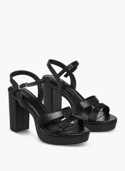 Celeste Women's Strappy Sandals with Buckle Closure and Block Heels